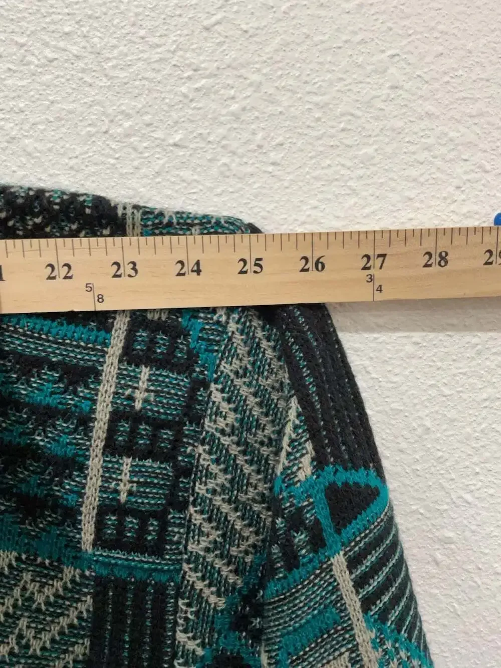 Vintage McGregor Geometric Abstract Knit Sweater Teal Black Size Large